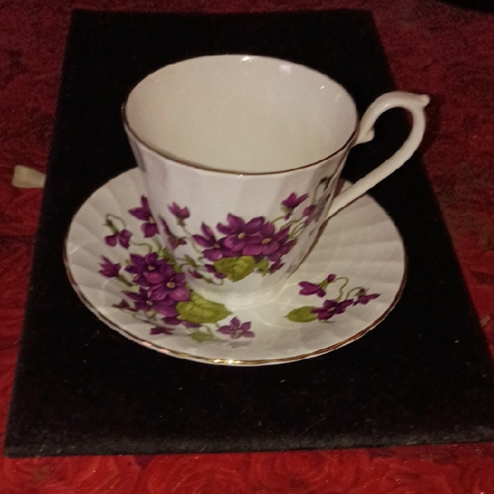 Floral Teacup and Saucer Set Royal Sutherland Bone China